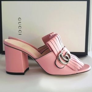 New GUCCI Marmont Wild Rose Malaga kid sandal 37 New